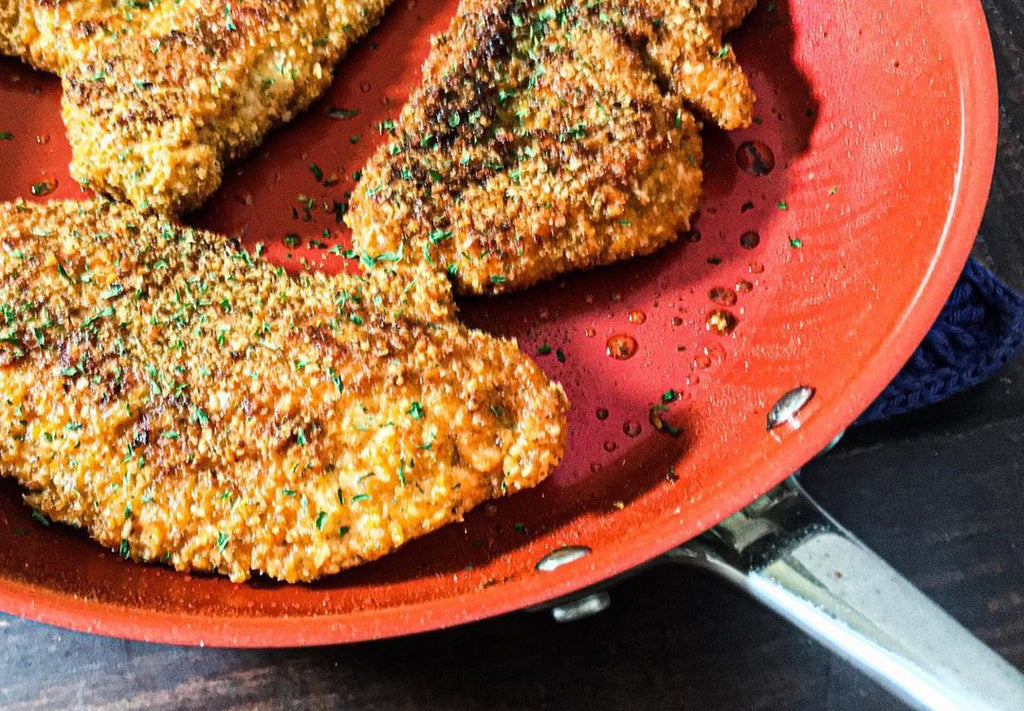 Oatmeal Crusted Pan Seared Turkey Breasts with Tovia