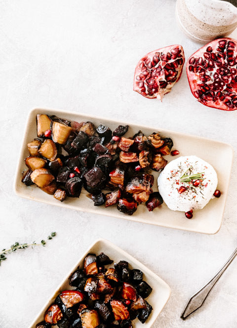 Recipe: Easy Maple & Pomegranate Glazed Roasted Beets with Goat Cheese with Jennifer