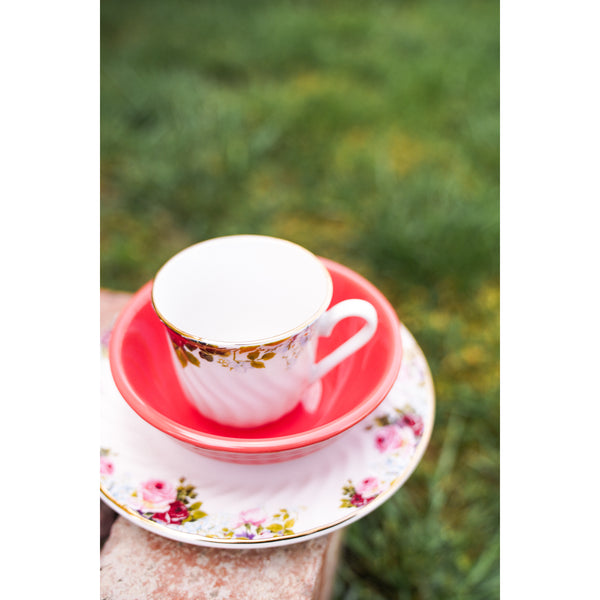 Limited Edition: Vintage Bloom Cups & Saucers Set – Tuxton Home