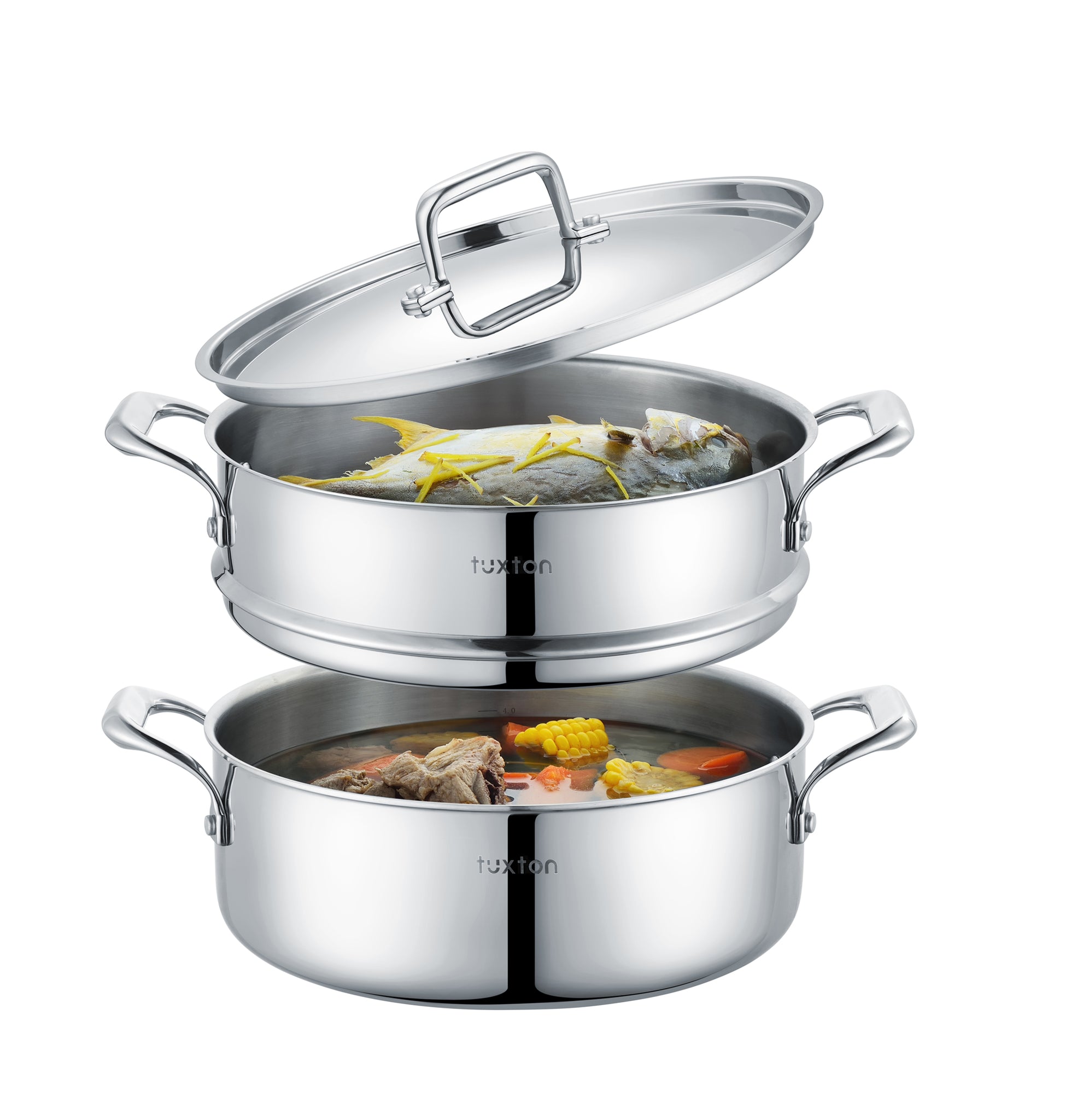 316 Series - 6.5qt Triply Surgical Stainless Steel Steamer Set with BO ...