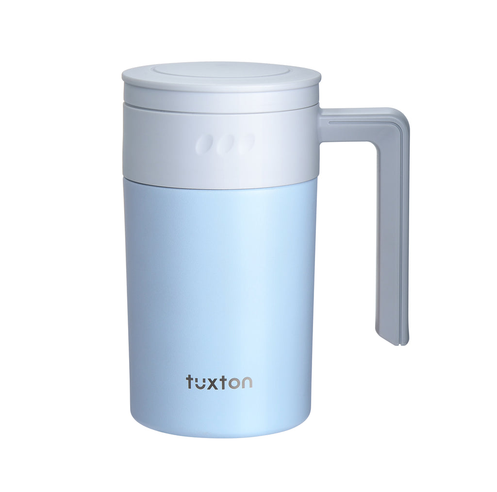 TuxCafe 17oz Surgical Steel Leakproof Travel Mug with BONUS GIFT: Integrated Tea Strainer
