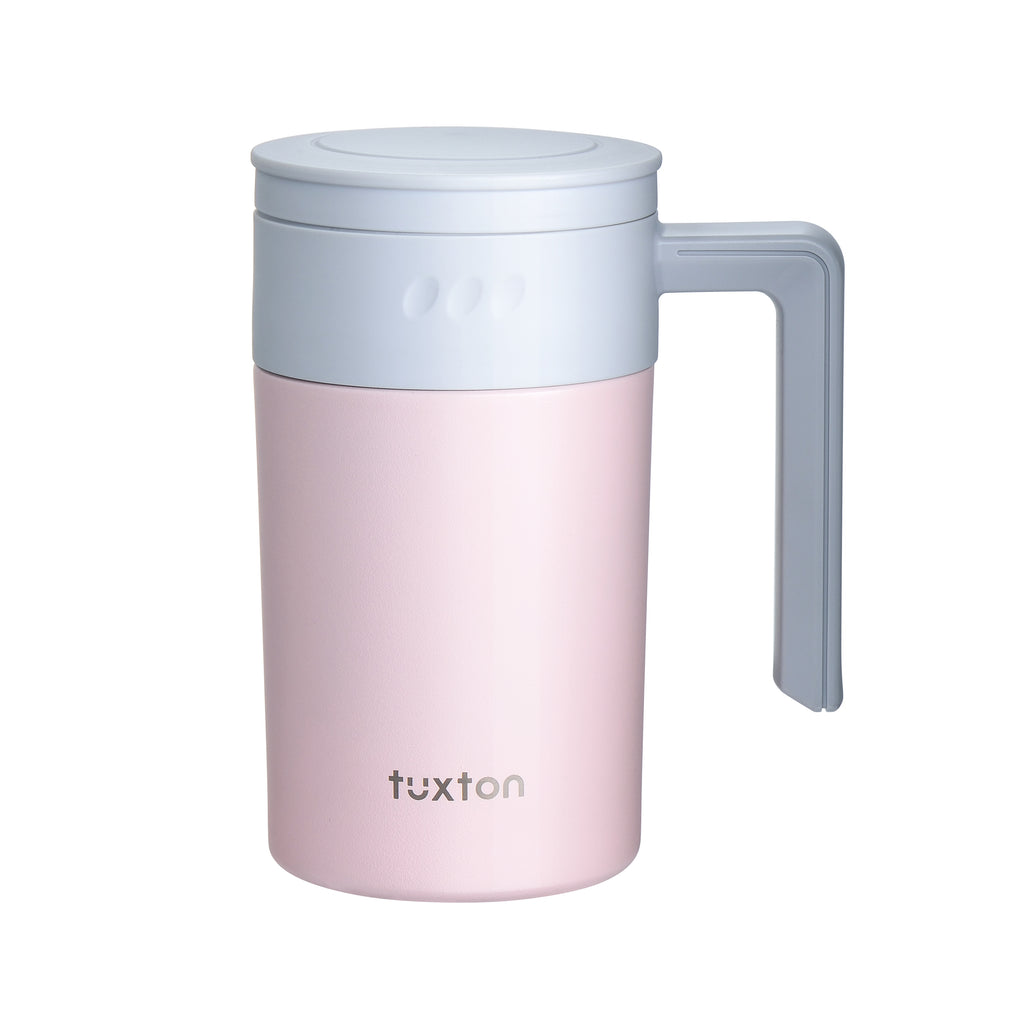 TuxCafe 17oz Surgical Steel Leakproof Travel Mug with BONUS GIFT: Integrated Tea Strainer