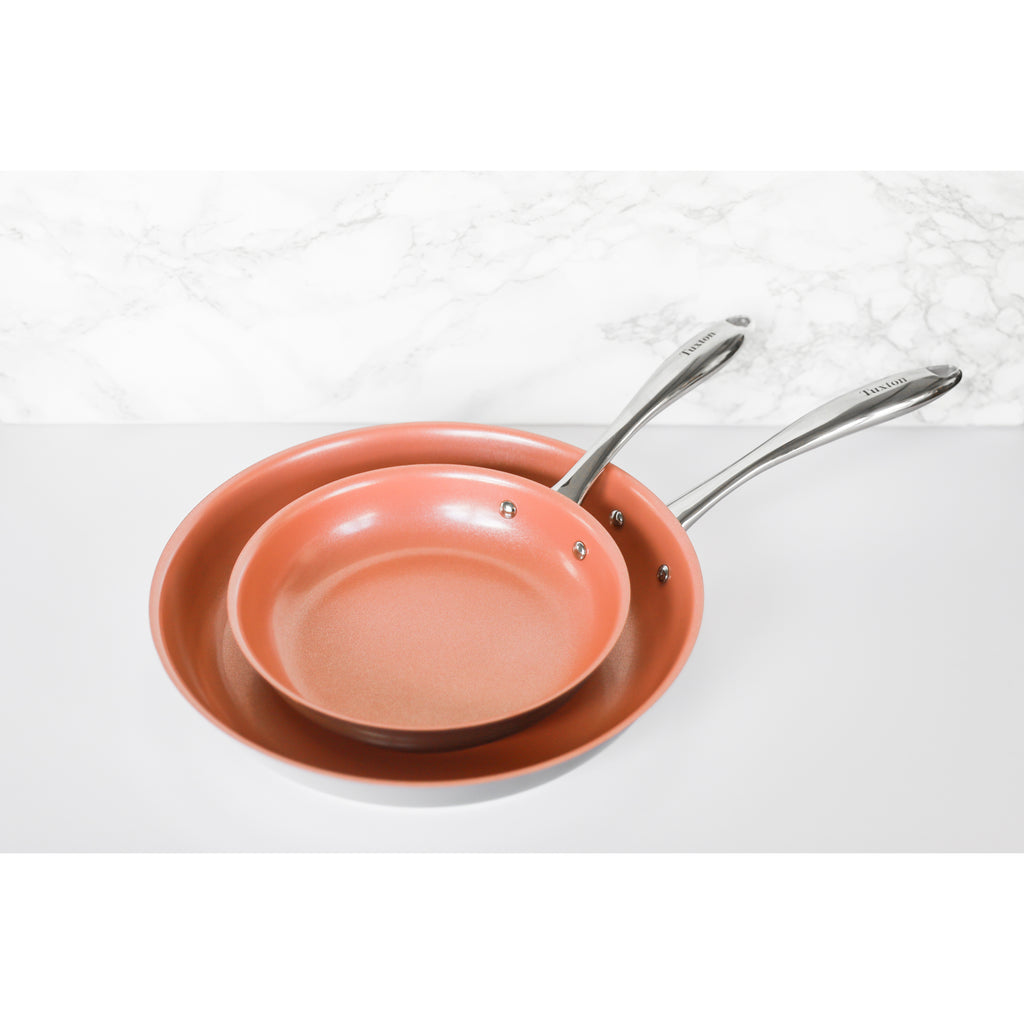 Tuxton Home | Concentrix Ceramic Nonstick Frypan Set, Blush Pink